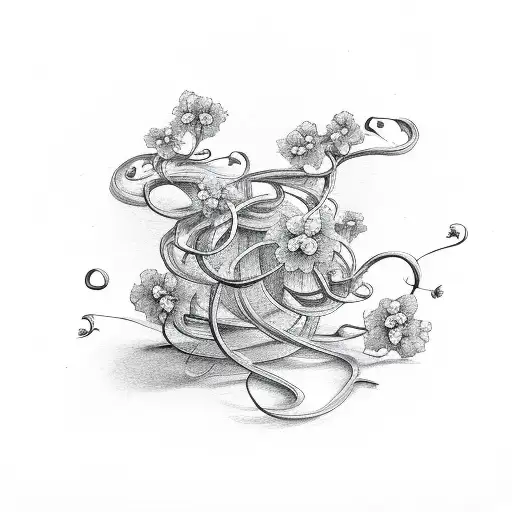 Long Winding Vine With A Few Small Flowers