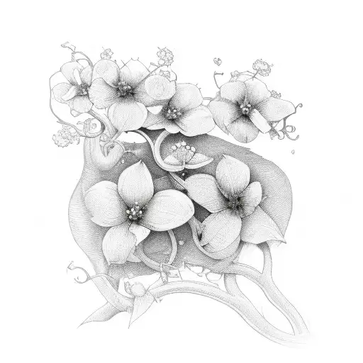 Single Vine With A Few Small Flowers