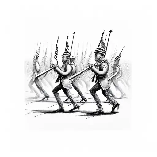 Marching With 24 In The Background