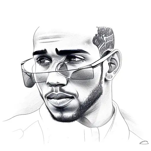 A Dynamic Portrait Of Lewis Hamilton Driving A Mercedes Car