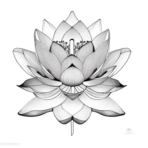 Lotus With A Lily Flower