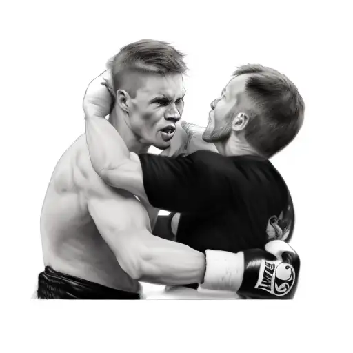 A Man And A Woman In A Boxing Ring