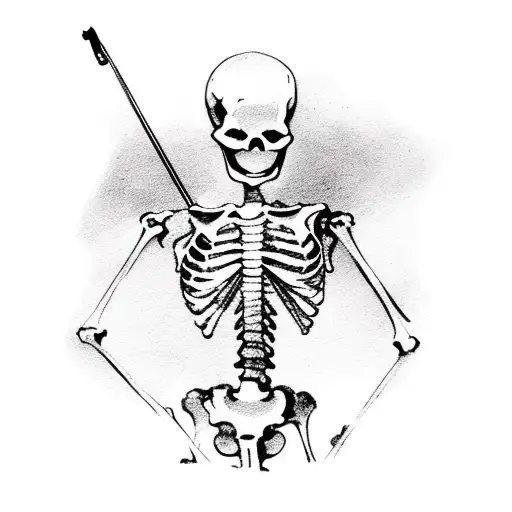 Skeleton Playing The Violin Fading To Ashes