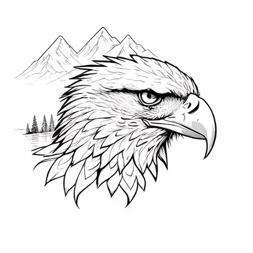 Eagle Head And Mountains In The Back