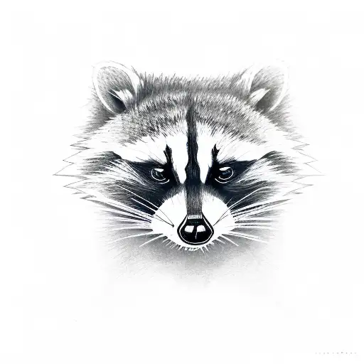 Raccoon That Is Half Skeleton Half Alive
