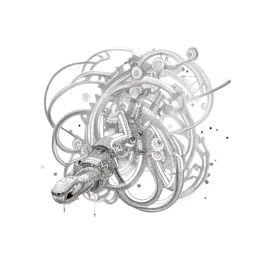 Mechanical Snake With Lotus Elise-inspired Patterns