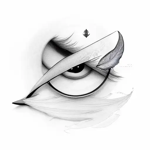 Thin Line With A Plane On One End And A Feather At The Other End