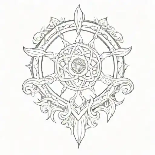 Create A Tattoo Of A Symbolic Sikh Religious Symbol With A Modern Twist