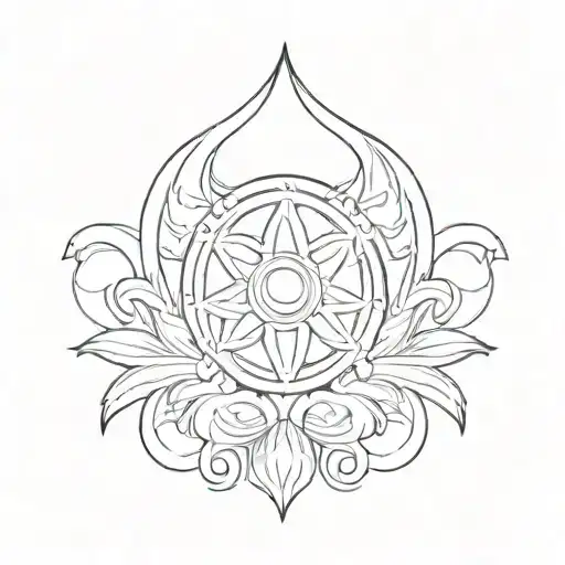 Create A Tattoo Of A Symbolic Sikh Religious Symbol With A Modern Twist