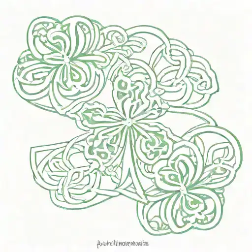 Roman Numerals Outlining Shamrock