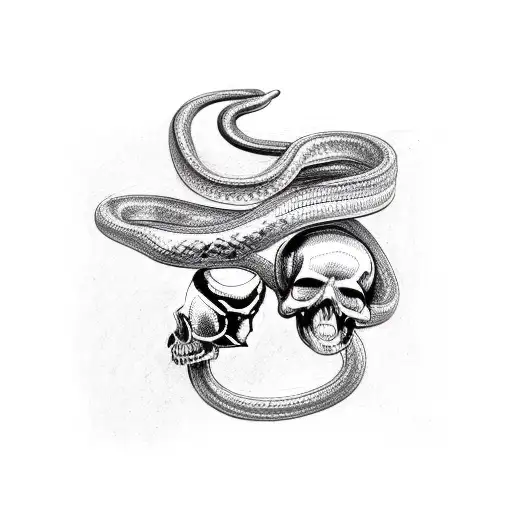 Snake With Skull Bracelet