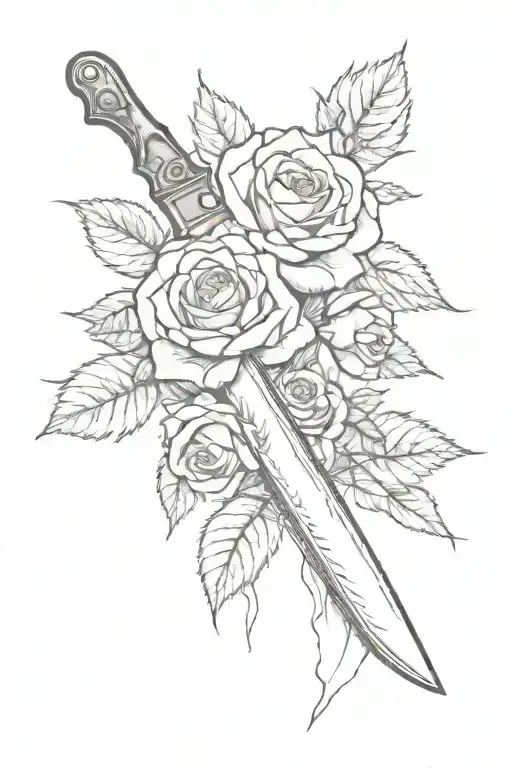 Knife With Roses