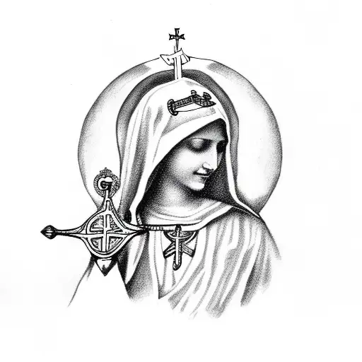 Virgen Mary With Anchor