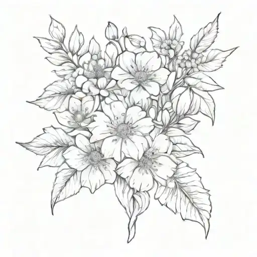 3 Birth Flowers Bouquet With September In The Middle And November On Both Ends