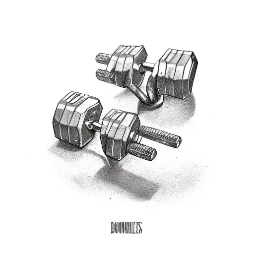 A Dumbbell With The Client's Favorite Motivational Quote About Working Out