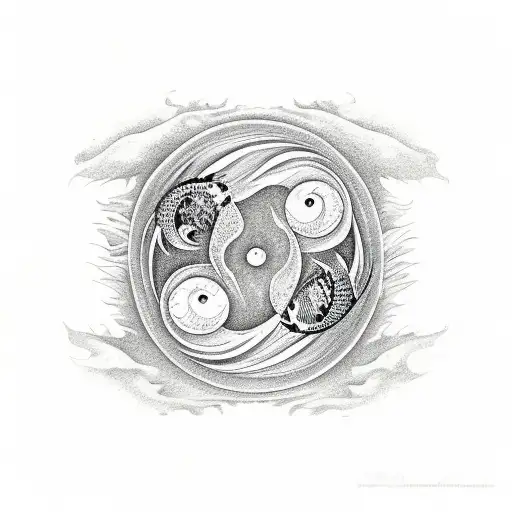 Koi Fish In Form Of Yin And Yang