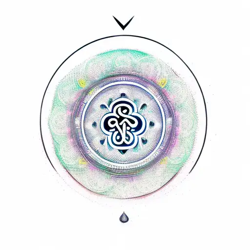 Om Symbol With Neon Colors