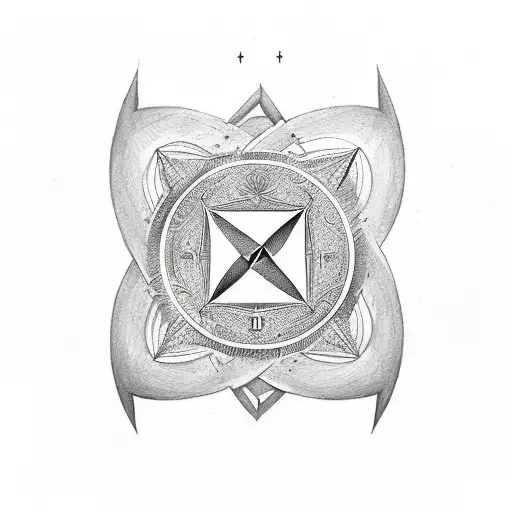 Wind Rose With The Initials Of My Family In The Cardinal Points