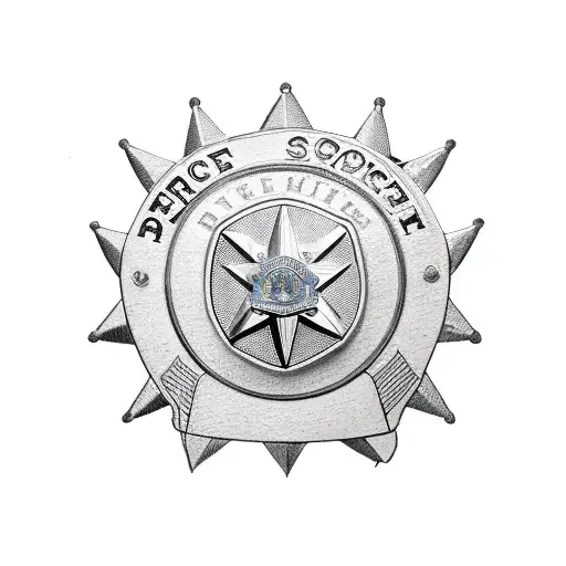 A Sheriff Deputy Badge Surrounded By Hunting Rifles