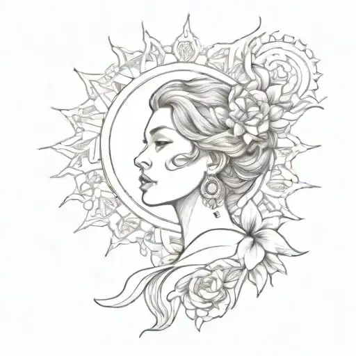 Woman Summer Sun With River