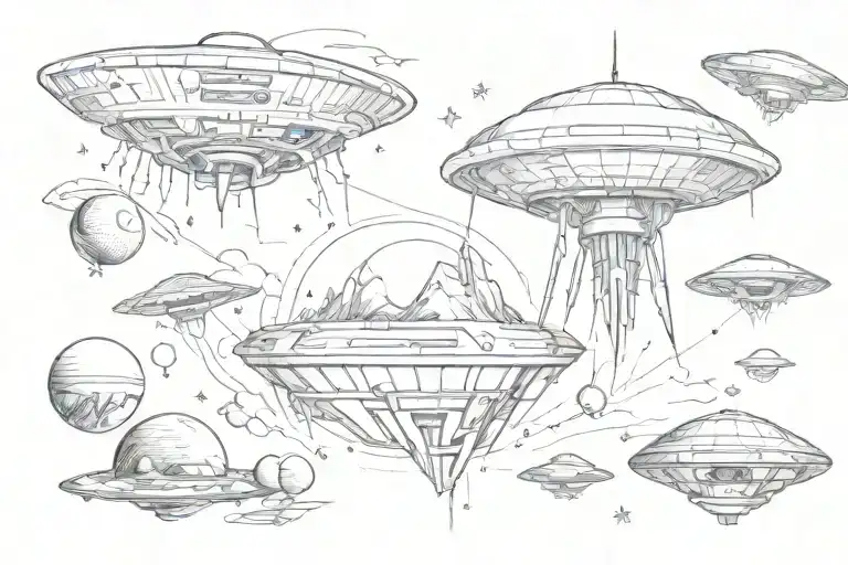 Alien Ufo Space Collage