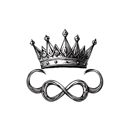 Kj Customs In Calligraphy With Crown And Infinity Symbol