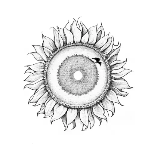 Hourglass Combined With Infinite Sign And Sunflower In The Background