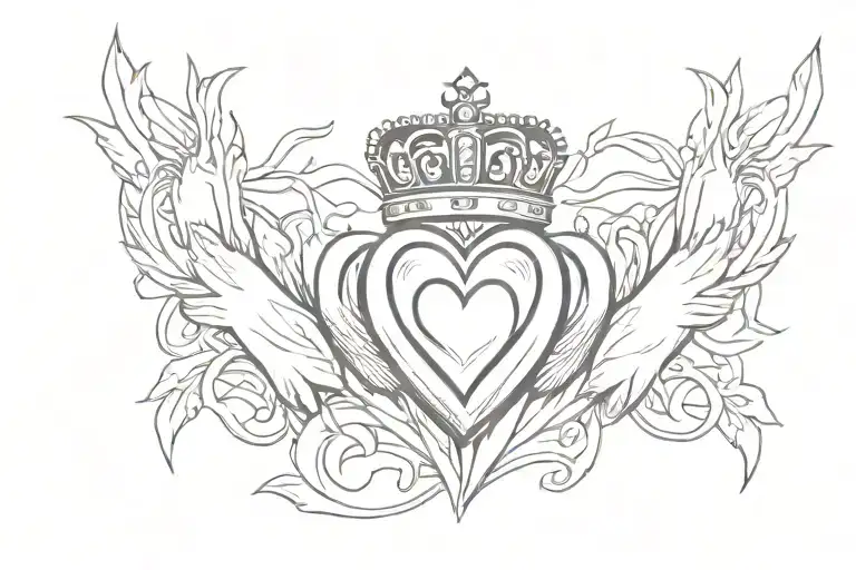Irish Claddagh Symbol Intertwined