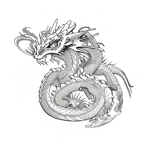 Dragon With Jasmin Flower