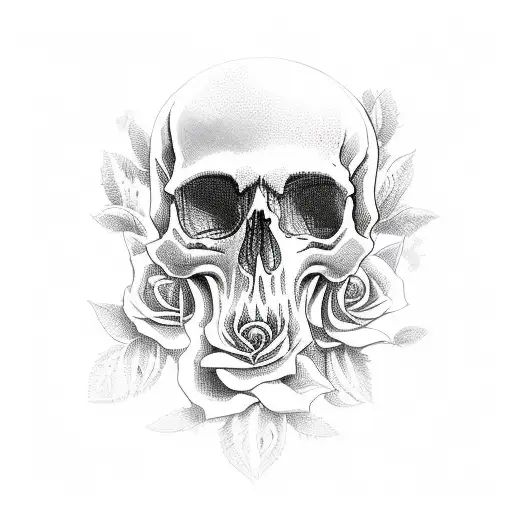 Skull And Roses And Cards