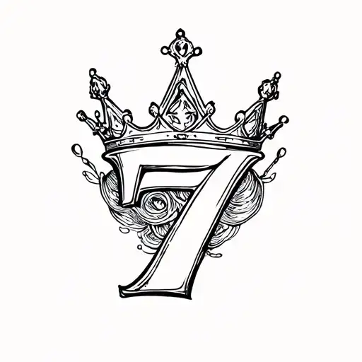 Number 7 With A King's Crown