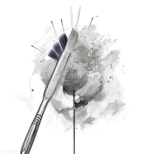 Abstract Representation Of A Paintbrush