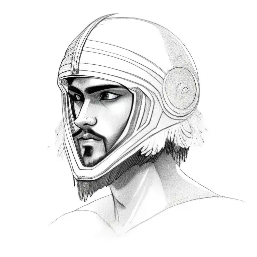 Single Gaul With Feather Helmet Seen From The Side