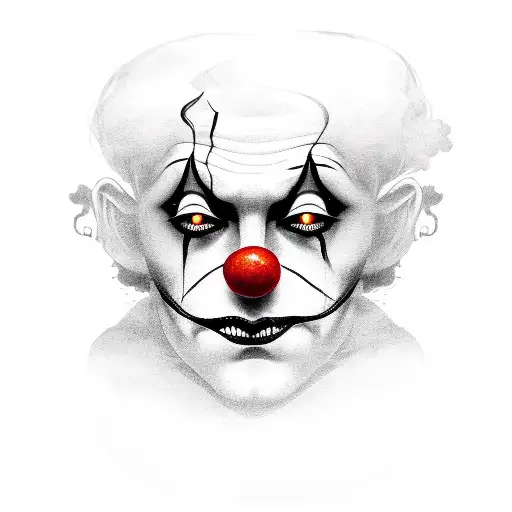 A Dark And Mysterious Clown Emerging From A Computer Screen