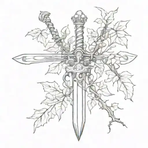 Sword With Ivy Wrapped Loosely