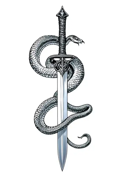 Snake Wrapped Around Sword