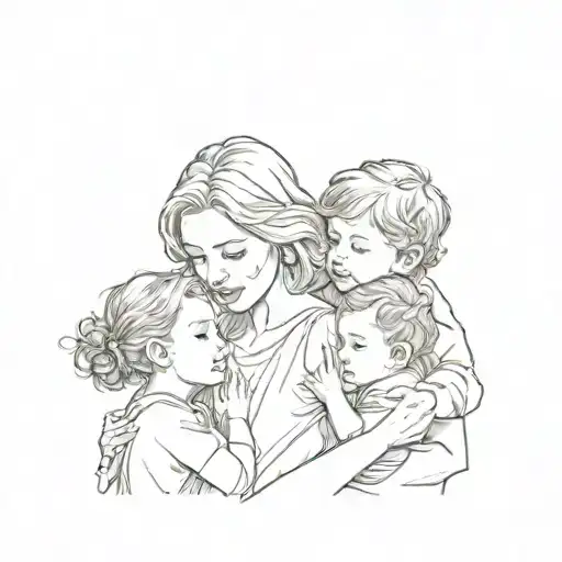Mother With Two Children