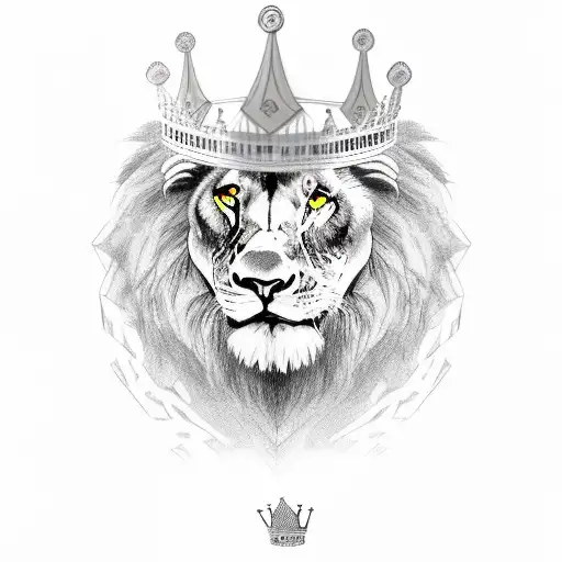 Black Man And Lion With Crown Mixed Together