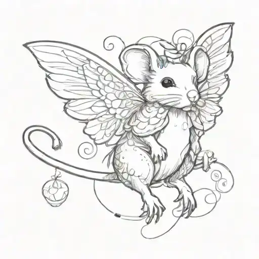 A Little Mouse With Wings Flying
