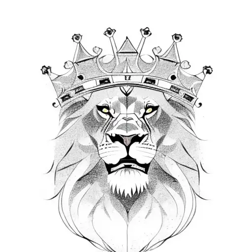 Angry Lion With Kings Crown