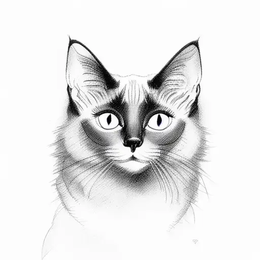 Siamese Cat And Black Cat