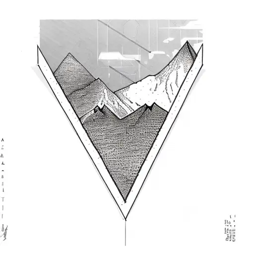 A Triangle With A Mountain In The Middle