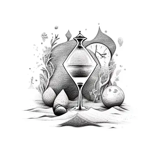 Hourglass Lie On The Beach