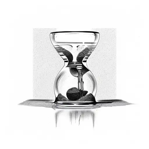 Hourglass With Cracks And Half Empty