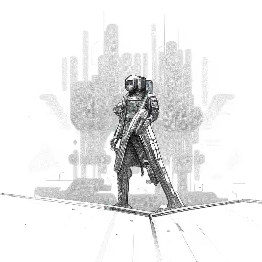 Merge A Rock With A Cyberpunk Game Character