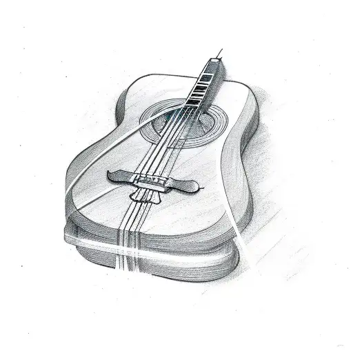 A Deck Of Cards Forming A Guitar