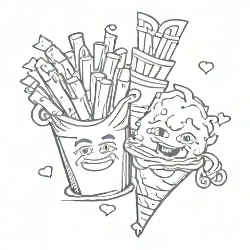 French Frie And Potatoe In Love