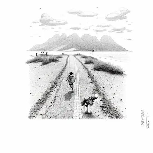 Road Beach Family Distance