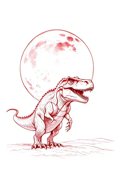 Red Moon And T-rex