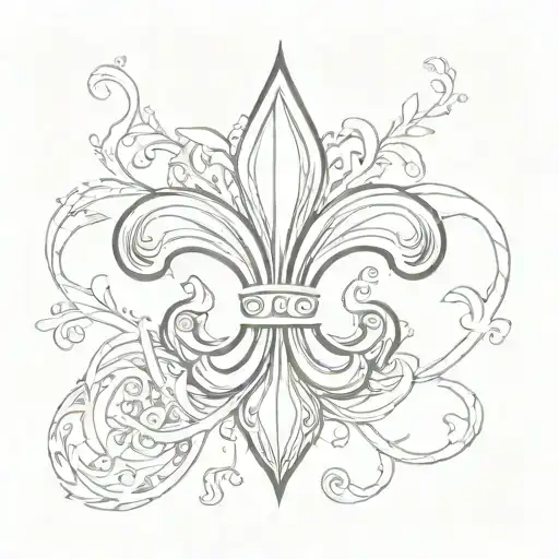 Fleur De Lis With Om Symbol